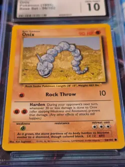 CGC 10 GEM MINT Onix 1999 Base Set 56/102 Vintage Pokemon Card - Image 2