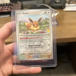 Eevee Prismatic Evolutions 074/131 Holo Pokemon Day 2025 Stamped Promo Card - Image 1