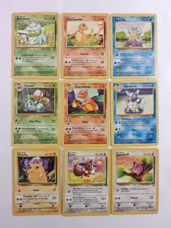Pokemon Base Set Starters + Evolutions + Pikachu + Eevee+Jigglypuff- Exact Cards - Image 1