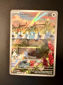 Pokemon Swablu 213/182 Paradox Rift Illustration Rare Holo Card - Image 1
