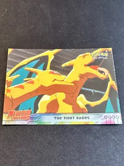 The Fight Rages Topps 1999 HOLO Mewtwo Strikes Back Pokemon Card Blue Logo - VLP - Image 1