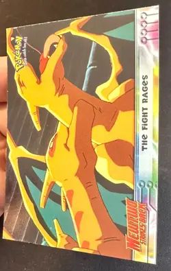 The Fight Rages Topps 1999 HOLO Mewtwo Strikes Back Pokemon Card Blue Logo - VLP - Image 2