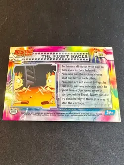 The Fight Rages Topps 1999 HOLO Mewtwo Strikes Back Pokemon Card Blue Logo - VLP - Image 4