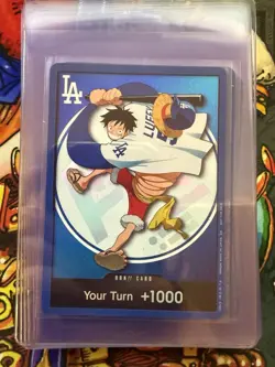 ONE PIECE X DODGERS PROMO MONKEY D LUFFY CARD 7/2/26 *IN HAND* QTY - Image 1
