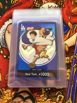 ONE PIECE X DODGERS PROMO MONKEY D LUFFY CARD 7/2/26 *IN HAND* QTY - Image 2