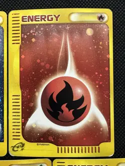 Pokemon Card Holo Japan E Series Fire Water Grass Dark Fighting Energy 5 Set - Image 3
