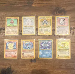 Pokemon TCG Base Set Holo 8-Card Lot Hitmonchan Chansey Magneton Clefairy LP - Image 1