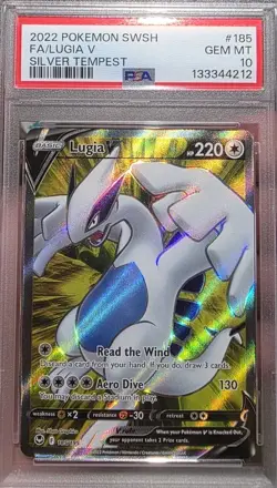 The Pokemon Company 2022 Lugia V 185/195 Silver Tempest Full Art Holo PSA 10 - Image 1