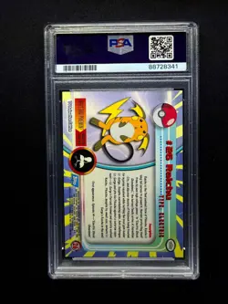 topps Pokemon TV Animation Edition Series 1 Rainbow Holo Foil #26 Raichu PSA 9 - Image 2