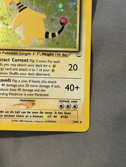 Pokemon TCG Ampharos 1/64 Neo Revelation Holo Rare Unlimited - Image 5