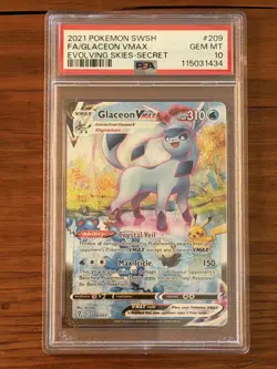 Glaceon VMAX 209/203 Evolving Skies Alt Art Secret PSA 10 GEM MINT Pokemon - Image 3