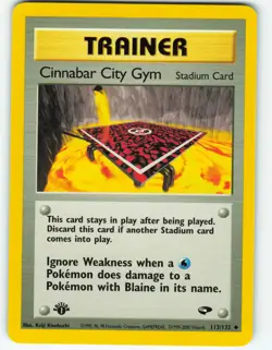 Cinnabar City Gym - 1st Edition - 113/132 Gym Challenge - Pokemon TCG - 2000 - Image 1