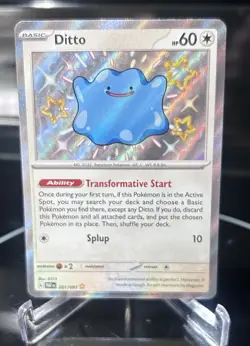 Ditto 201/091 SV: Paldean Fates PAF-EN Baby Shiny Holo Pokemon TCG Shiny Rare - Image 1