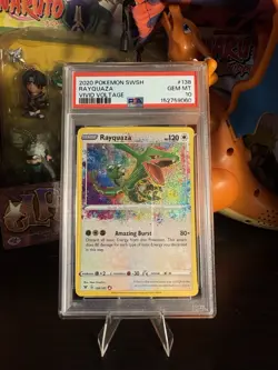 Pokemon Rayquaza 138/185 Swsh04 Vivid Voltage Amazing Rare Holo PSA 10 2020 - Image 1