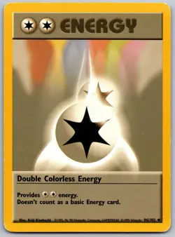 1999 Pokemon Base Set Unlimited Double Colorless Energy 96/102 Uncommon MP - Image 1