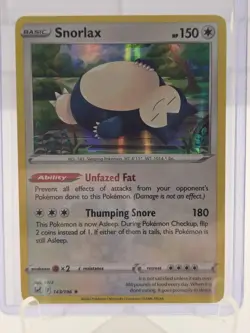 Pokemon Snorlax Lost Origin #143/196 Rare Holo LP - Image 1