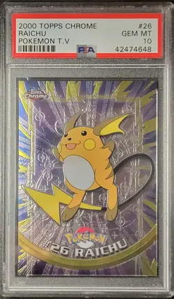 Topps Chrome Pokemon Raichu #26 PSA 10 Very Low Pop - Image 1