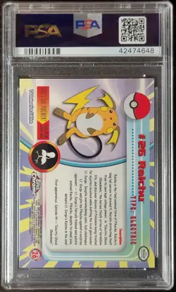 Topps Chrome Pokemon Raichu #26 PSA 10 Very Low Pop - Image 2