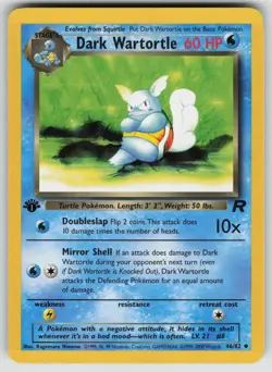 Dark Wartortle 46/82 Uncommon Team Rocket Pokemon 1st Edition Near Mint - Image 1