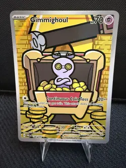Pokemon TCG Gimmighoul #198/182 SV04: Paradox Rift Illustration Rare NM - Image 1