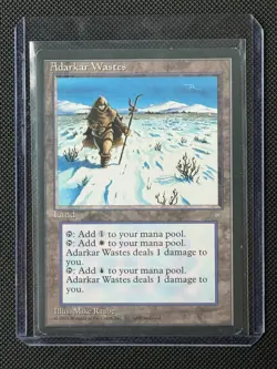 MTG Adarkar Wastes Ice Age Rare Dual Land LP Magic The Gathering 1995 - Image 2
