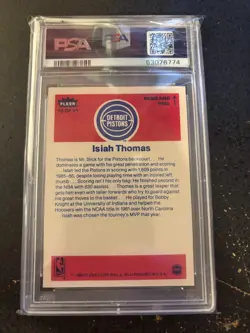 1986-87 Fleer Basketball - Sticker #10 - Isiah Thomas - PSA 8 NM-MT - HOF Rookie - Image 2