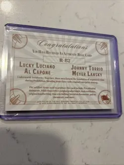 2025 Pieces of the Past 20’s Capone Luciano Lansky Torrio Handwritten Quad Relic - Image 2