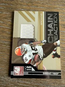 2010 Donruss Elite #2 Josh Cribbs Chain Reaction Jerseys #/299 - Image 1