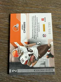 2010 Donruss Elite #2 Josh Cribbs Chain Reaction Jerseys #/299 - Image 2