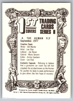1991 Comic Images Marvel Comics First Covers II #4 The Human Fly - Image 2