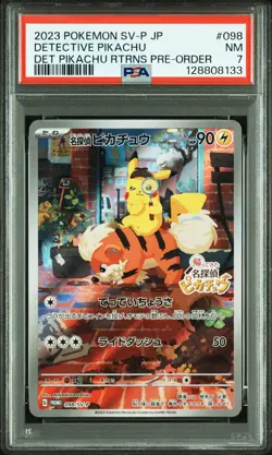 2023 Pokemon SV Black Star Promos JP 098 Detective Pikachu PSA 7 128808133 - Image 1