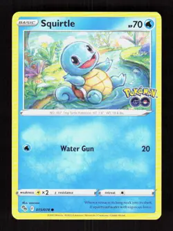 Squirtle Reverse Holo 015/078 Pokemon GO Common NM - Image 1