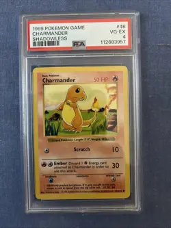 1999 Pokemon Base Set Shadowless Squirtle PSA 5 And Shadowless Charmander PSA 4 - Image 4