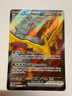 Team Rocket's Moltres ex 208/182 Ultra Rare Destined Rivals Pokemon Holo NM - Image 1