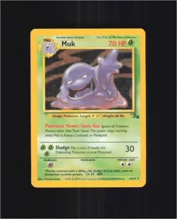 Muk 13/62 Holo Rare Fossil Pokemon Heavily Played - Image 1