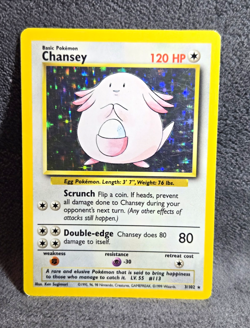 WOTC Pokemon TCG Chansey Base Set 003/102 Holo Rare 120HP Eng 1999 - Image 1