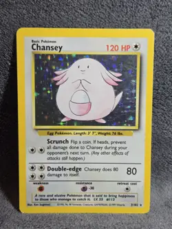 WOTC Pokemon TCG Chansey Base Set 003/102 Holo Rare 120HP Eng 1999 - Image 2