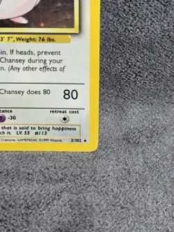 WOTC Pokemon TCG Chansey Base Set 003/102 Holo Rare 120HP Eng 1999 - Image 5