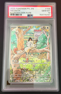 Meowth Illustration Rare Phantasmal Flames PSA 10 - Image 1
