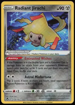 Radiant Jirachi 120/195 NM Silver Tempest Radiant Rare Pokemon - Image 1