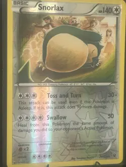 2016 Pokemon XY Fates Collide Snorlax 77/124 Reverse Holo Rare NM Pack-pull - Image 1