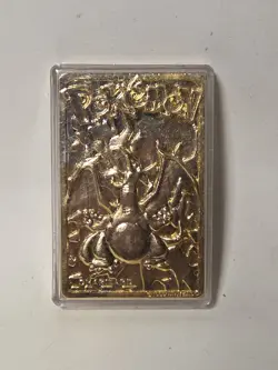 1999 Pokemon 23k gold plated Charizard trading card in Plastic Case - Image 1