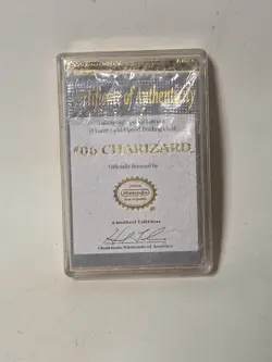 1999 Pokemon 23k gold plated Charizard trading card in Plastic Case - Image 2
