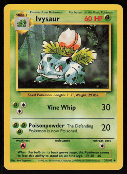 Ivysaur 30/102 Uncommon Base Set Unlimited Pokemon LP - Image 1