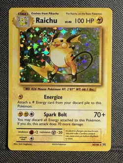 Raichu - XY Evolutions Set | 36/108 Holo Pokemon Card | NM - Image 1