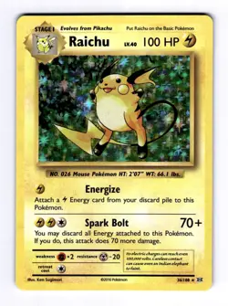 Raichu XY - Evolutions #36 (2016) Holo NM Pokemon - Image 1