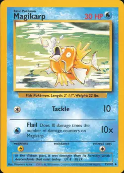 Magikarp 35/102 Uncommon Base Set Unlimited Pokemon MP - Image 1