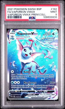 Vaporeon VMAX #182 PSA 9 💧 Sword & Shield Promo Premium Col. Pokemon TCG Slab - Image 1