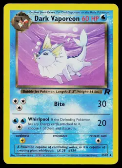 Pokemon Card Team Rocket Dark Vaporeon 45/82 Uncommon - Image 1