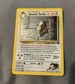 Pokemon TCG Giovanni's Persian 8/132 Gym Challenge Holo Rare 2 slight creases - Image 1